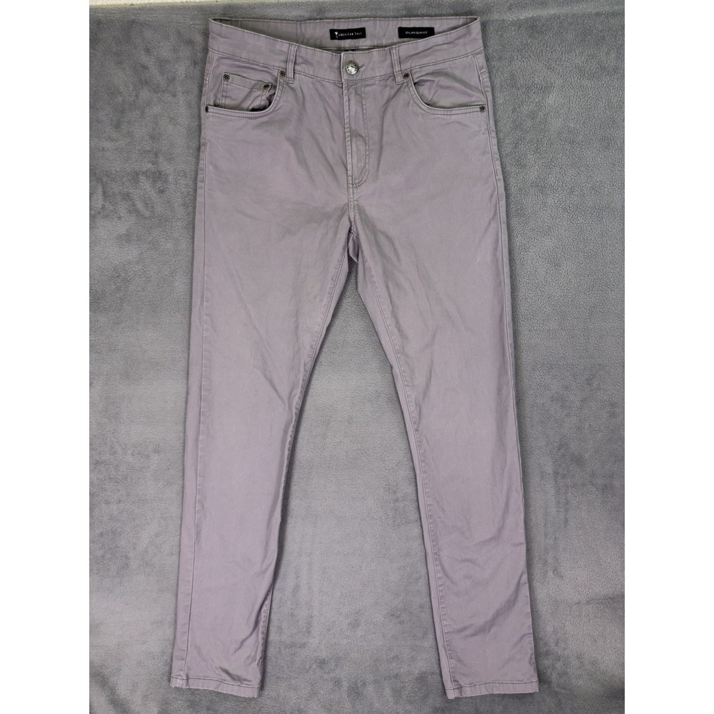 American Tall Jeans Mens 34x36 Gray Dylan Slim Fit Straight Mid Rise Stretch